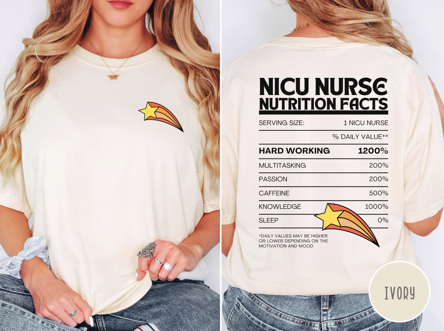NICU Nurse Nutrition Facts T-shirt